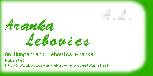 aranka lebovics business card